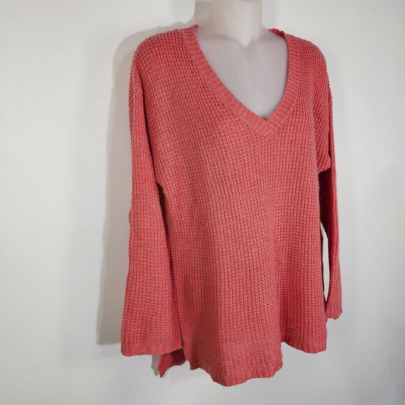 J. Jill Womens Sweater Size XS Pink Knit V Neck Wool Blend Yak Hair Textured - Picture 4 of 9